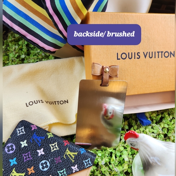 LOUIS VUITTON Black Multicolor LV Logo Mirror Credit Card Hotel Key Holder Case - Picture 16 of 16